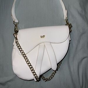 White fox shoulder bag